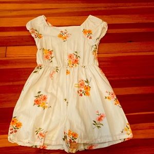 Puff-Sleeve Square-Neck Romper for Girls